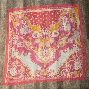 Pink and Yellow Paisley Scarf
